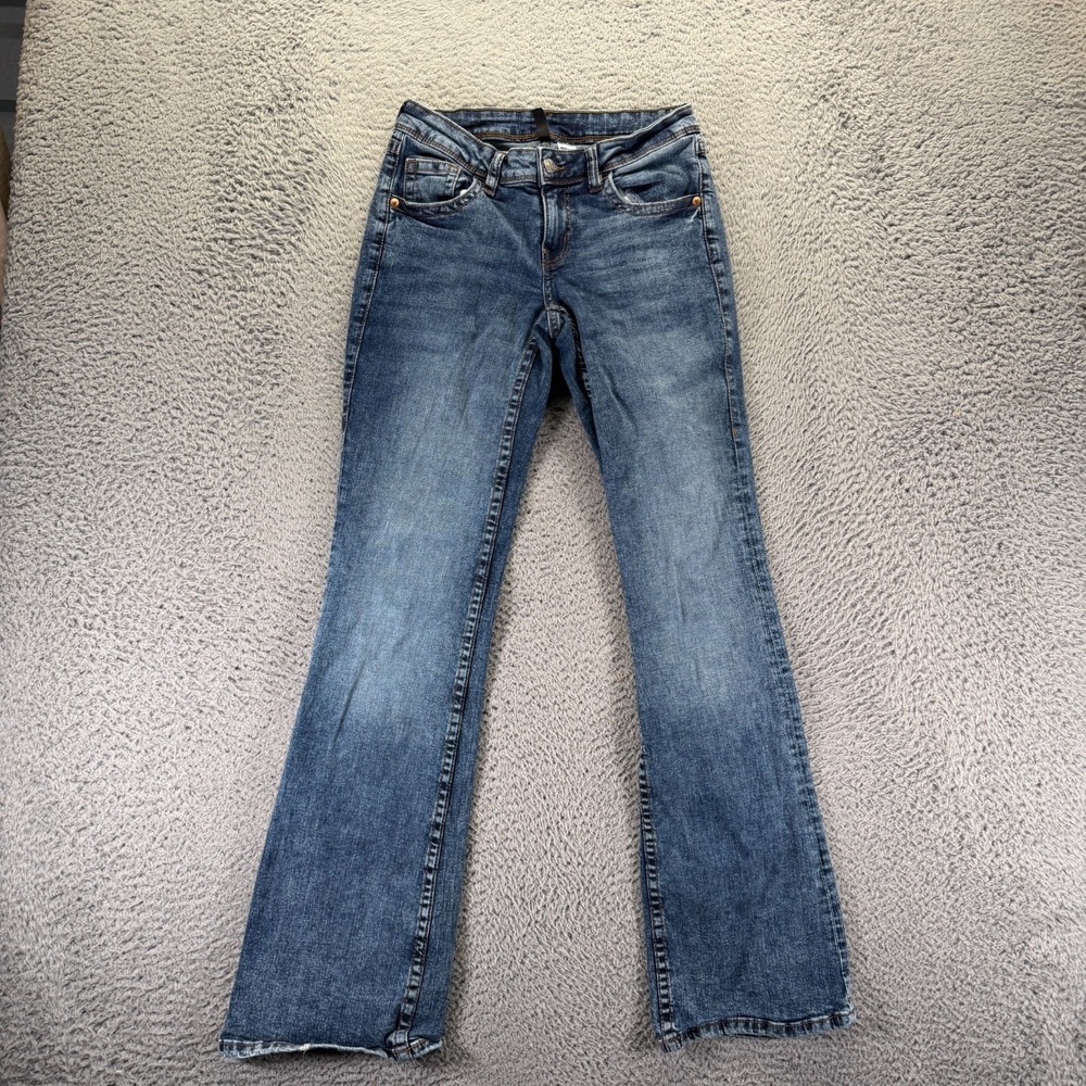 H&M Divided Jeans Womens 4 Blue Cotton Denim Bootcut Leg Western Cowgirl Stretch
